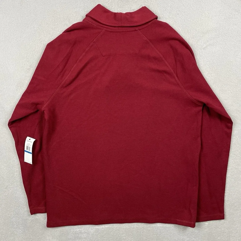 New Calvin Klein Sweater Mens XL Red Shawl Collar Preppy Winter Stretch Dressy
